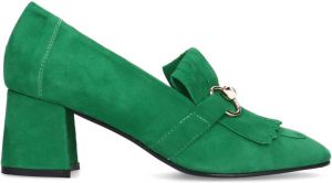 Manfield Dames Groene suède loafer pumps