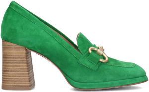 Manfield Dames Groene suède loafer pumps