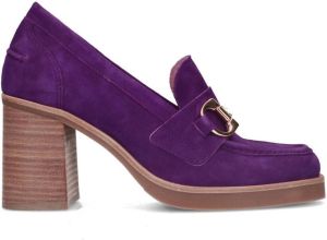 Manfield Dames Paarse suède loafer pumps