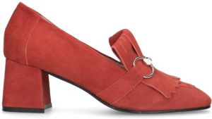 Manfield Dames Oranje suède loafer pumps