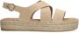 Manfield Dames Beige suède sandalen met plateau - Thumbnail 1