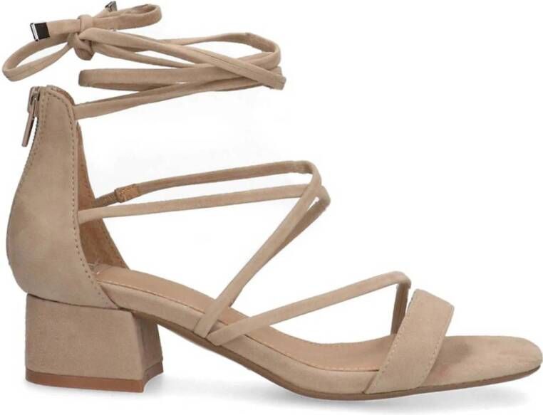 Manfield suède sandalen beige