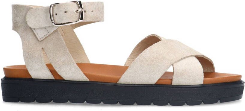 Manfield Dames Beige suède sandalen