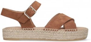 Manfield Dames Cognac suède sandalen