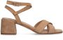 Manfield Dames Gele suède sandalen met hak - Thumbnail 1