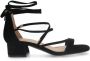 Manfield Dames PRE ORDER Zwarte suède sandalen met hak - Thumbnail 1