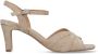 Manfield Dames Beige suède sandalen met hak - Thumbnail 1