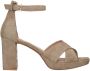 Manfield Dames Beige suède sandalen met hak - Thumbnail 1