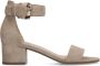 Manfield Dames Beige suède pumps met enkelbandje - Thumbnail 1