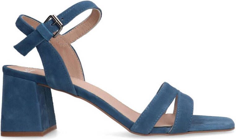 Manfield suède sandalettes blauw