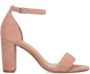 Manfield Dames Roze suède sandalen met hak - Thumbnail 1