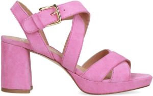 Manfield Dames Roze suède sandalen met hak