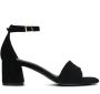 Manfield Dames Zwarte suède sandalen met hak - Thumbnail 1