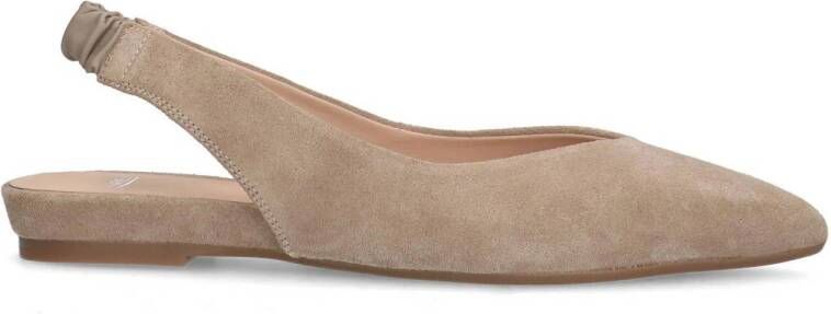 Manfield suède slingback ballerina's beige