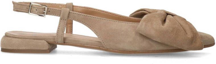 MANFIELD X INTERIEUR VAN MIES Dames Interieurvanmies Beige suède slingbacks met strik