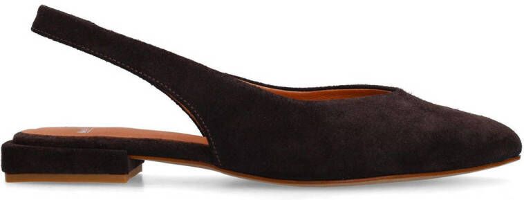 Manfield Dames Bruine suède slingbacks