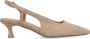 Manfield Dames PRE ORDER Beige suède slingback pumps - Thumbnail 1