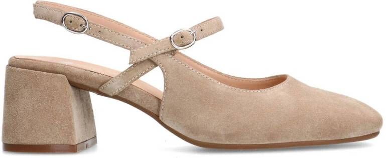Manfield Dames Beige suède slingbacks