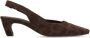 Manfield Dames Bruin bedrukte suède slingbacks - Thumbnail 1
