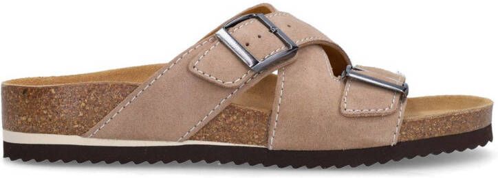 Manfield Heren Beige suède slippers