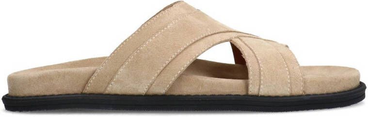 Manfield Heren Beige suède slippers