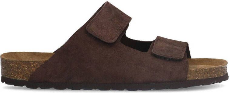 Manfield Heren Bruine suède slippers
