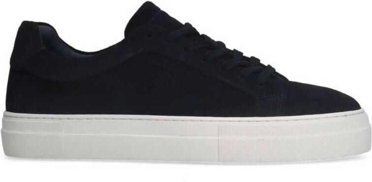 Manfield suède sneakers donkerblauw