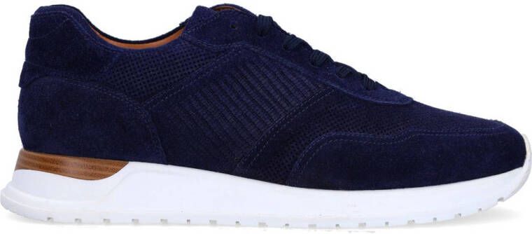 Manfield suède sneakers donkerblauw