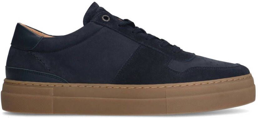 Manfield Heren Blauwe suède sneakers