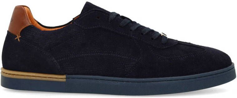 Manfield suède sneakers donkerblauw