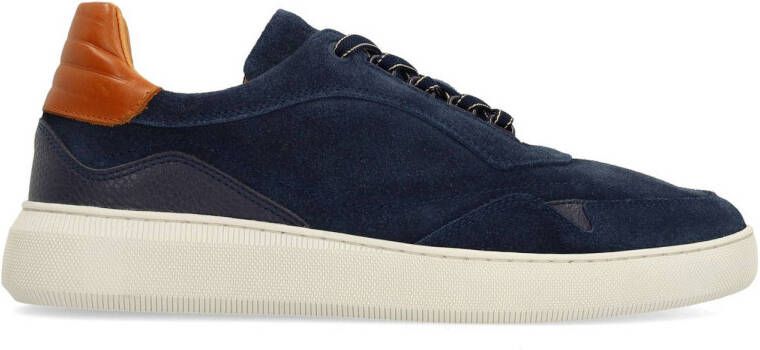 Manfield suède sneakers donkerblauw