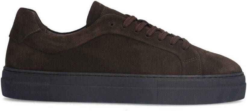 Manfield Heren Donker bruine suède sneakers