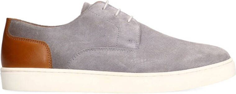 Manfield Heren Grijze suède sneakers