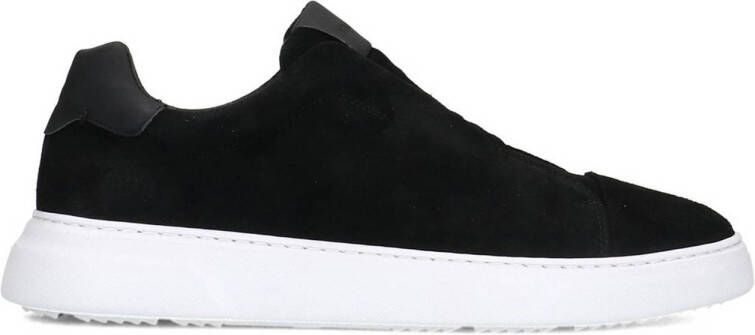 Manfield Heren Zwarte suède sneakers