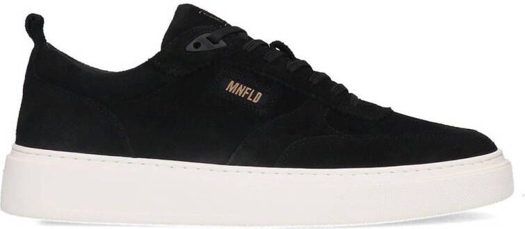 Manfield Heren Zwarte suède sneakers