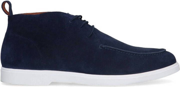 Manfield suède veterboots blauw