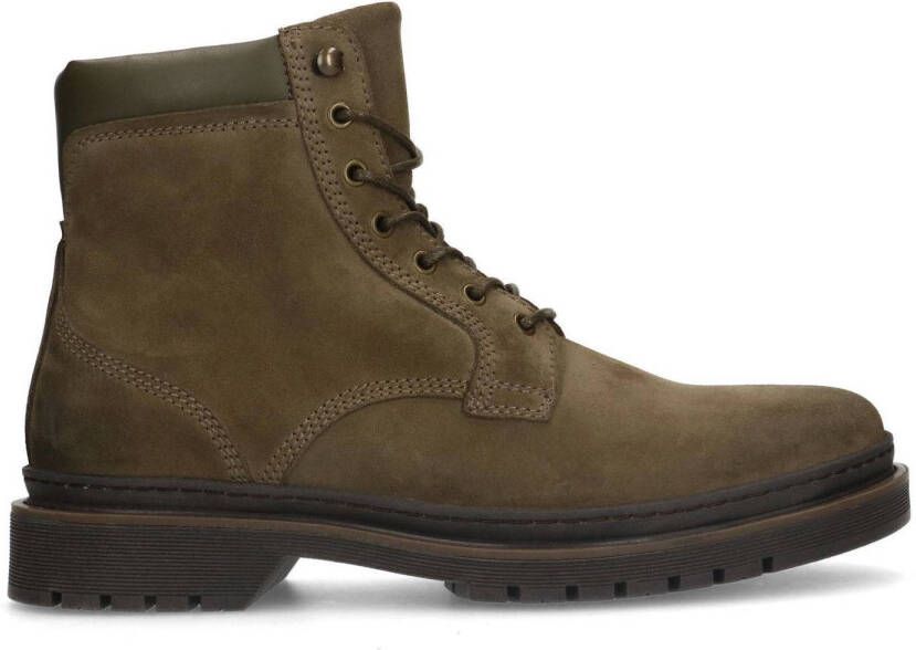 Manfield suède veterboots kaki