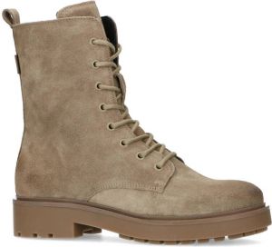 Manfield Dames Taupe suède veterboots