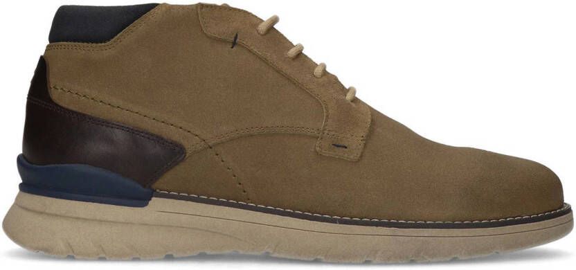 Manfield Heren Taupe suède veterschoenen