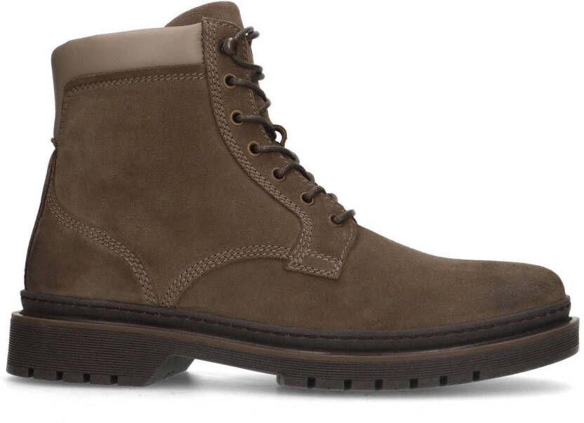 Manfield Heren Taupe suède veterboots