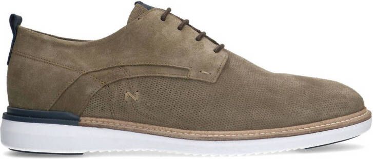 No Stress Heren Khaki suède veterschoenen