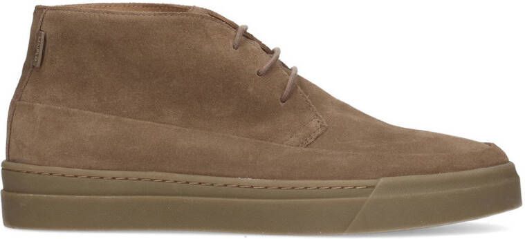 Manfield suède veterschoenen taupe