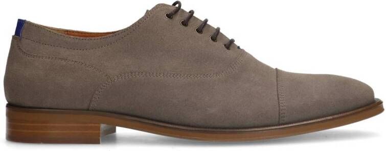 Manfield suède veterschoenen taupe