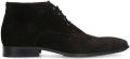Manfield Heren Zwarte suède veterschoenen - Zwart