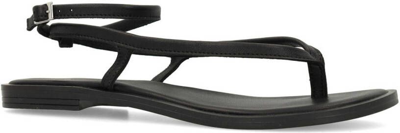 Manfield X Jolielot 'in her shoes' collectie leren sandalen zwart