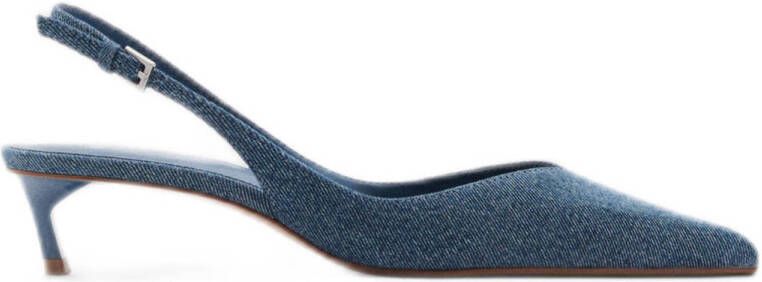 Mango denim slingback pumps blauw
