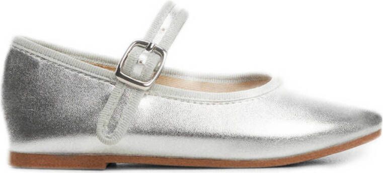 Mango Kids ballerina's zilver Meisjes Imitatieleer Effen 21(12 8cm)