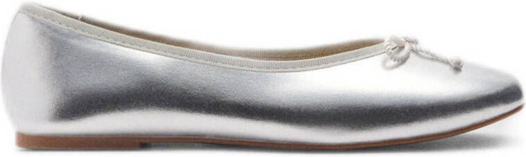 Mango Kids ballerina's zilver Meisjes Imitatieleer Effen 29