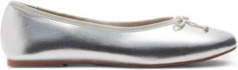 Mango Kids ballerina's zilver Meisjes Imitatieleer Effen 32