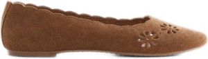 Mango Kids leren ballerina's cognac